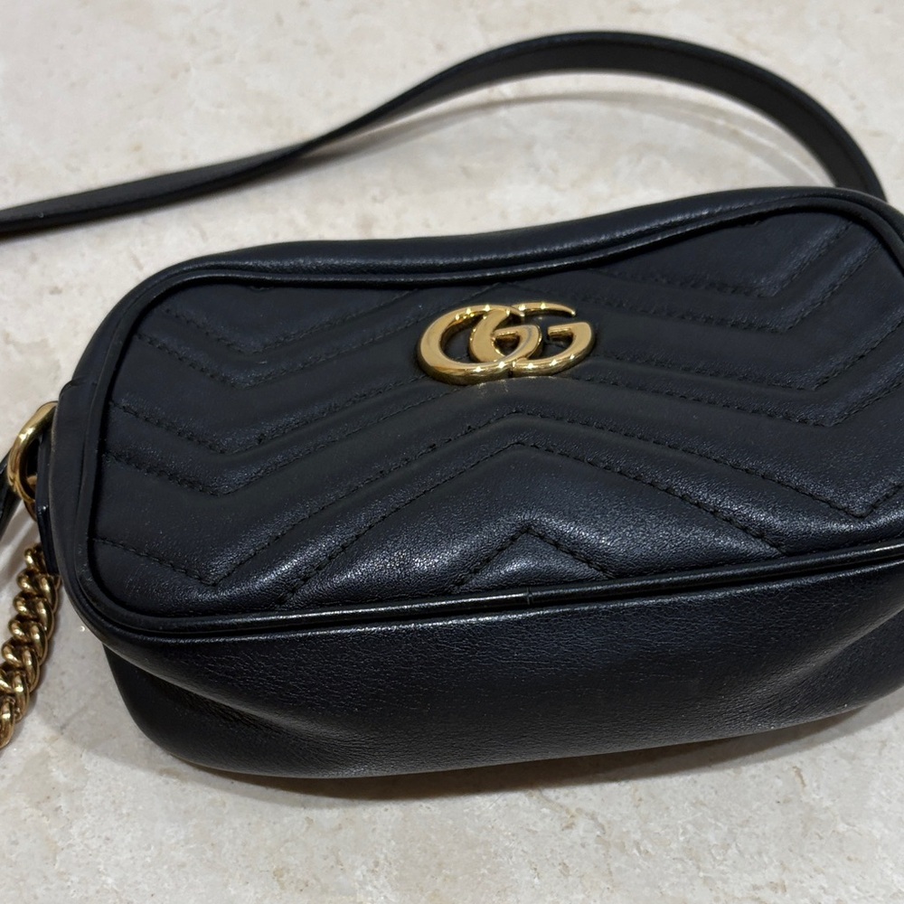 Gucci Black Quilted Leather Crossbody Bag